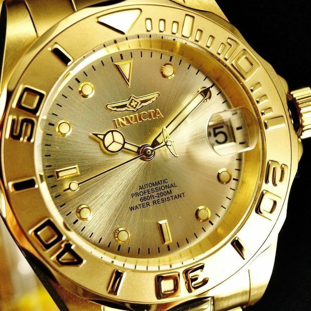 Invicta 18k 24 jewels Champagne Watch!